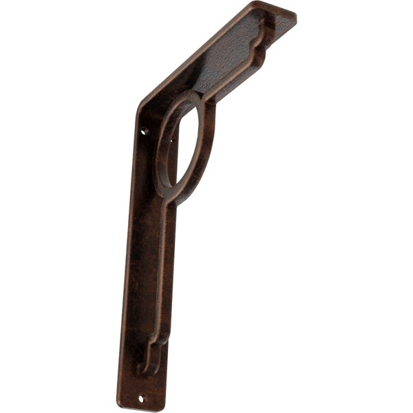 Ekena Millwork Maria Wrought Iron Bracket, (Single center brace), Antiqued Copper 1 1/2"W x 5 1/2"D x 8"H BKTM01X05X08SMAACO - main